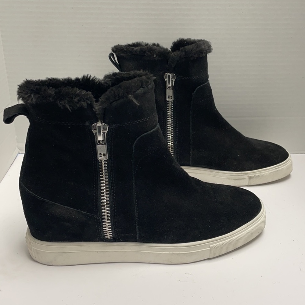 Steven by Steve Madden Bambi fur wedge sneaker boot